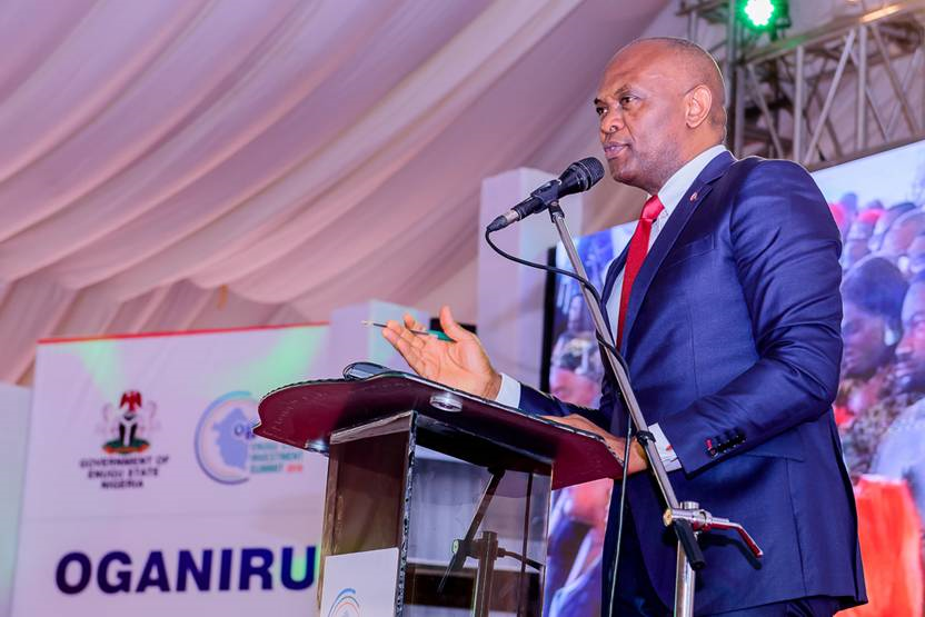 Tony Elumelu, Chairman, Heirs Holdings and UBA Plc, delivering keynote address at the Enugu Investment Summit