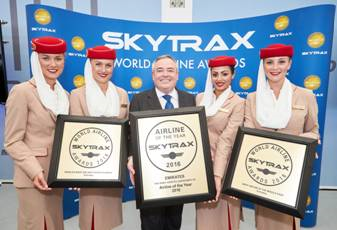 Emirates is today named the World’s Best Airline 2016 at the prestigious Skytrax World Airline Awards 2016, in addition to scooping up the awards for World’s Best Inflight Entertainment for a record 12th consecutive year, and Best Airline in the Middle East.