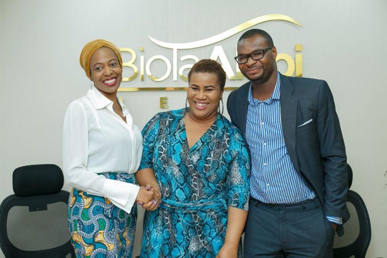 L-R: Biola Alabi, Chigul and BB  Sasore