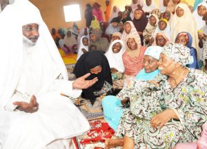 L-R Emir of Kano, Muhammadu Sanusi II, Hajiya Mariya Dantata , Mother of President/CE, Dangote Industries Limited, Aliko Dangote, Hajiya Umma Bayero,at the Commissioning ceremony of Danladi Nasidi Jumaurt Mosque Kano Donated by Hajiya Mariya Dantata on Friday 2nd June 2017 