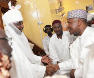 L-R, Emir of Kano, Muhammadu Sanusi II,Kano State Deputy Governor, Prof. Hafees Abubakar, President/CE, Dangote Industries Limited, Aliko Dangote, at the imited, Aliko Dangote, Hajiya Umma Bayero,at the Commissioning ceremony of Danladi Nasidi Jumaurt Mosque Kano Donated by Hajiya Mariya Dantata on Friday 2nd June 2017